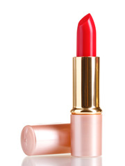 Poster - beautiful red lipstick isolated on white