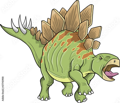 Naklejka - mata magnetyczna na lodówkę Stegosaurus Dinosaur Vector Illustration