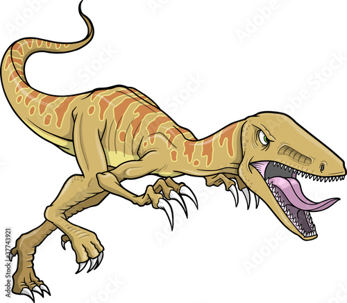 Nowoczesny obraz na płótnie Raptor Dinosaur Vector Illustration