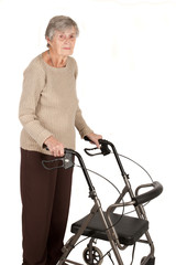 Elderly woman with walker