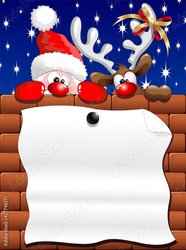 Auguri Immagini Babbo Natale.Renna E Babbo Natale Auguri Santa Claus And Reindeer Poster Buy This Stock Vector And Explore Similar Vectors At Adobe Stock Adobe Stock