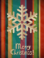 Wall Mural - Christmas postcard with snowflake