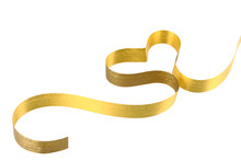 Gold Heart And Ribbon Free Stock Photo - Public Domain Pictures