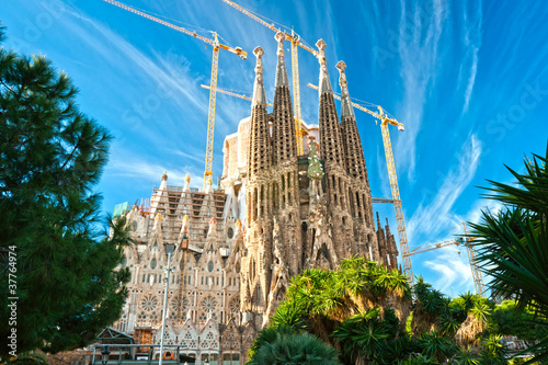 Obraz w ramie La Sagrada Familia, Barcelona, spain.