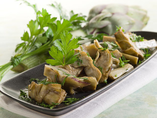 Wall Mural - sauteed artichoke on dish