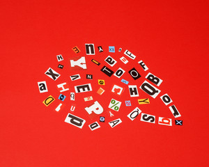 Aufkleber - Background of abstract talking bubble on red