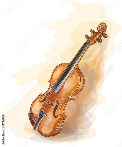 Dekoracja na wymiar  skrzypce-styl-vatercolor