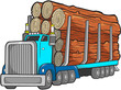 Logging Truck Vector Illustration