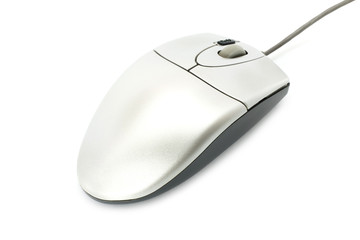 Computer mouse close-up on a white background