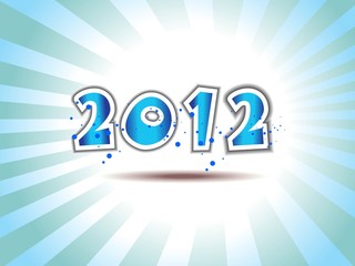 Poster - Happy new year 2012  message applique vector design with blue pr