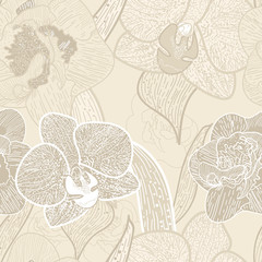 Canvas Print - Seamless floral texture