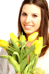 Poster - Frau mit Blumentopf