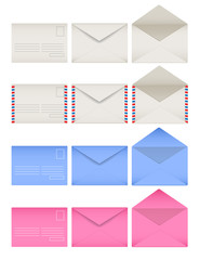 Poster - Colored envelopes set. Front and back sides