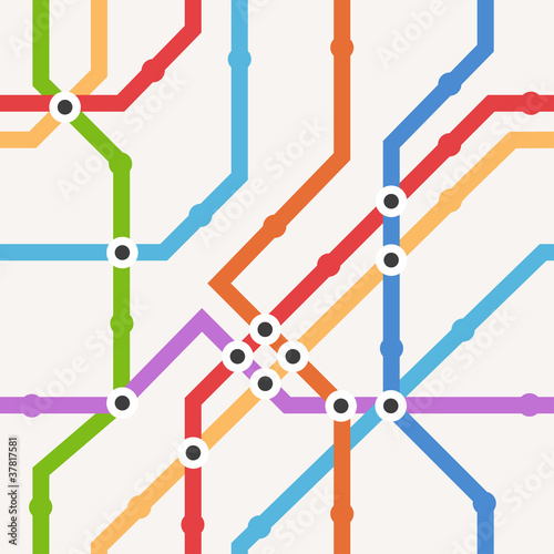Naklejka dekoracyjna Color metro scheme seamless background