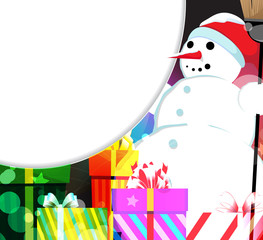 Wall Mural - snowman with a broom