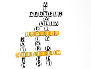 Poster - 3D Nutrition Health Diet Crossword