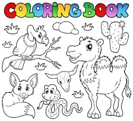 Wall Mural - Coloring book desert animals 1