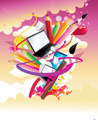 Wall Mural - de vuelta a la escuela en vector