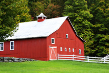 The Red Barn In The Countryside