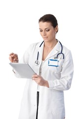 Poster - Doctor checking tablet computer