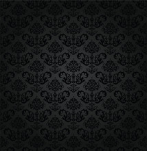 Seamless Charcoal Small Floral Elements Wallpaper