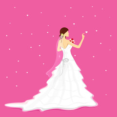 Wall Mural - Bride with Bouquet