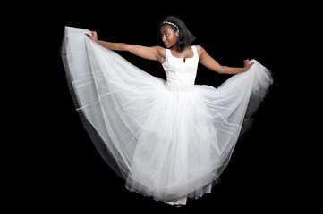 Canvas Print - Black woman in wedding dress