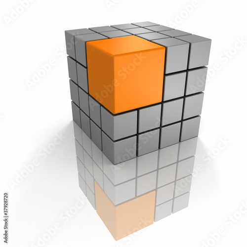 Different orange big unique leader cube