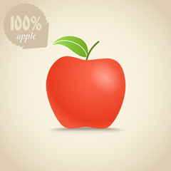 Poster - Cute fresh red apple illustration