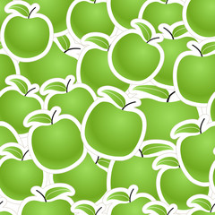 Poster - Fresh green apples seamless background