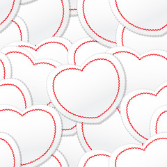 Poster - Valentine seamless background of white and red hearts