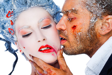 Wall Mural - frozen kiss red lipstick