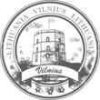 Stamp with Gediminas castle and the words Vilnius, Lithuania