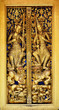 Antique golden carving wooden door