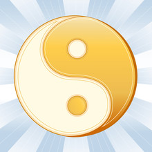 Taoism Symbol, Golden Yin Yang Mandala, Icon Of The Tao Faith.