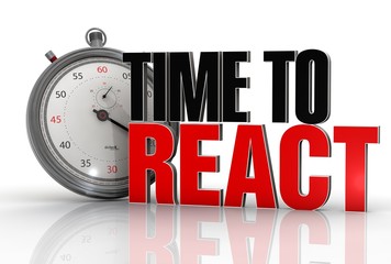 Aufkleber - time to react
