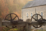 rusty old machinery wheels