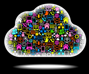 Poster - social network cloud black