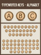 typewriter keys- alphabet- brown