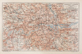 Fototapeta Mapy - Vintage map of London and surroundings