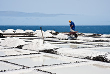 Worker At Salt Extraction La Palma