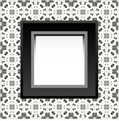 Sticker - Frame with empty space on the floral wallpaper