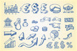 © Abrams - Hand-drawn currency illustration set 3