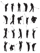 20 Golf Poses Silhouette.