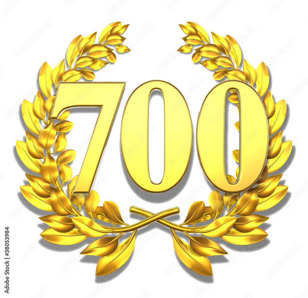 700 sevenhundred number laurel wreath Stock Illustration  display picture 2