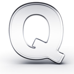 Sticker - The letter Q in glass