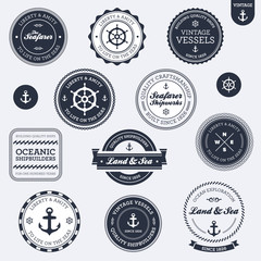 Wall Mural - vintage nautical labels