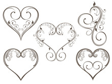 Vector Illustration Of Vintage Design Heart Shape For Valentine
