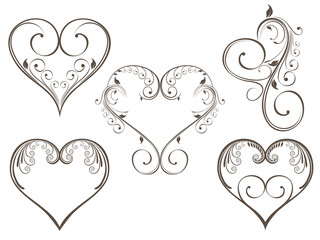 Sticker - Vector illustration of vintage design heart shape for Valentine