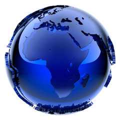 Wall Mural - Blue glass globe